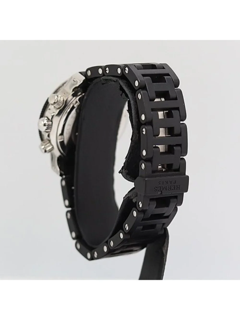 Hermes Clipper Diver Chronograph Quartz Date Black Dial Watch
